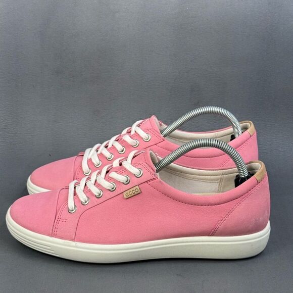 ECCO Soft 7 Women's Nubuck pink Sneaker shoes size 10 - Picture 4 of 9